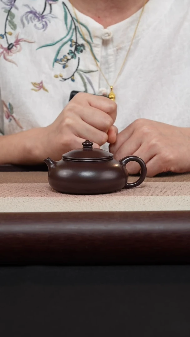 【闪购商品】紫砂茶壶老紫泥寒江MH-1787