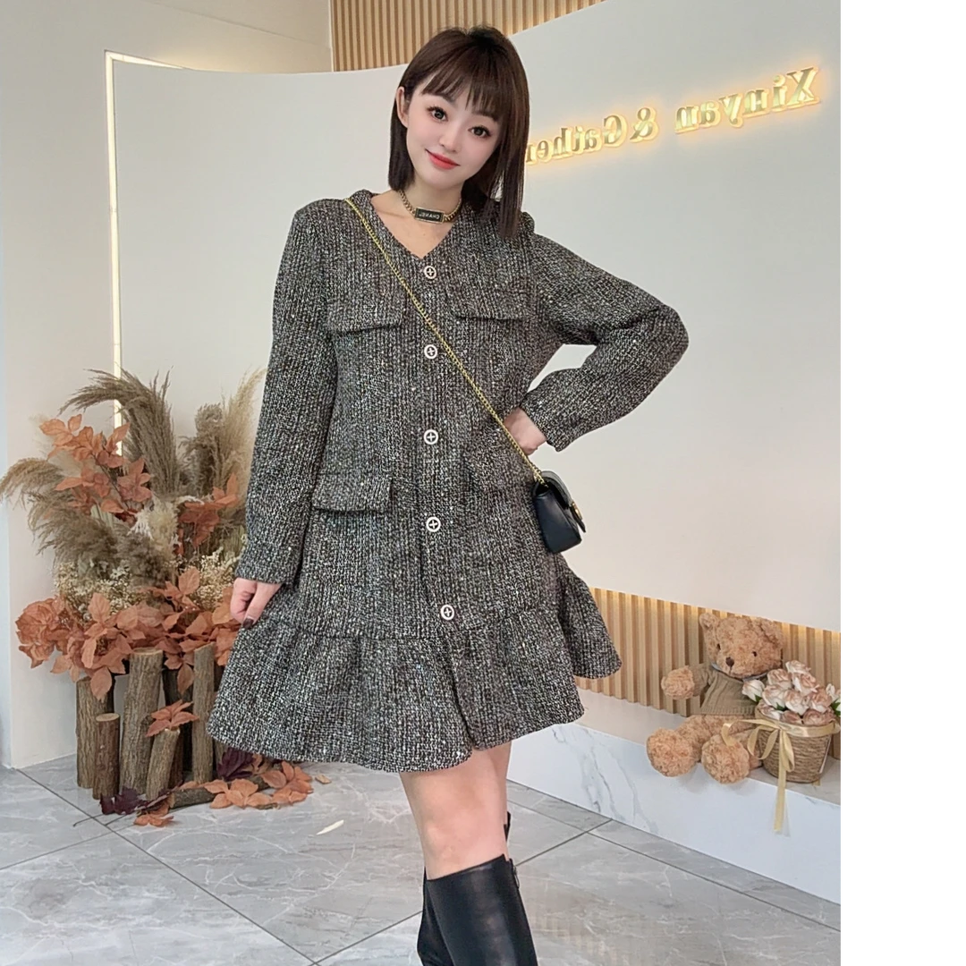 【鑫焱甄选】2025欧货秋季轻奢小香风外套连衣裙设计师款式