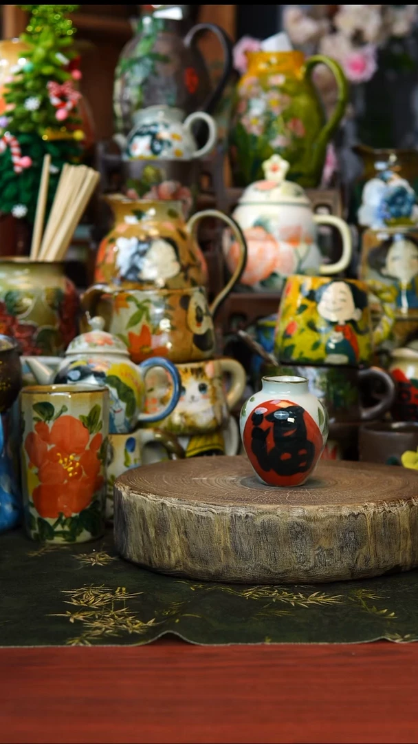 花瓶/杯子/碗5德镇手工高温釉下彩