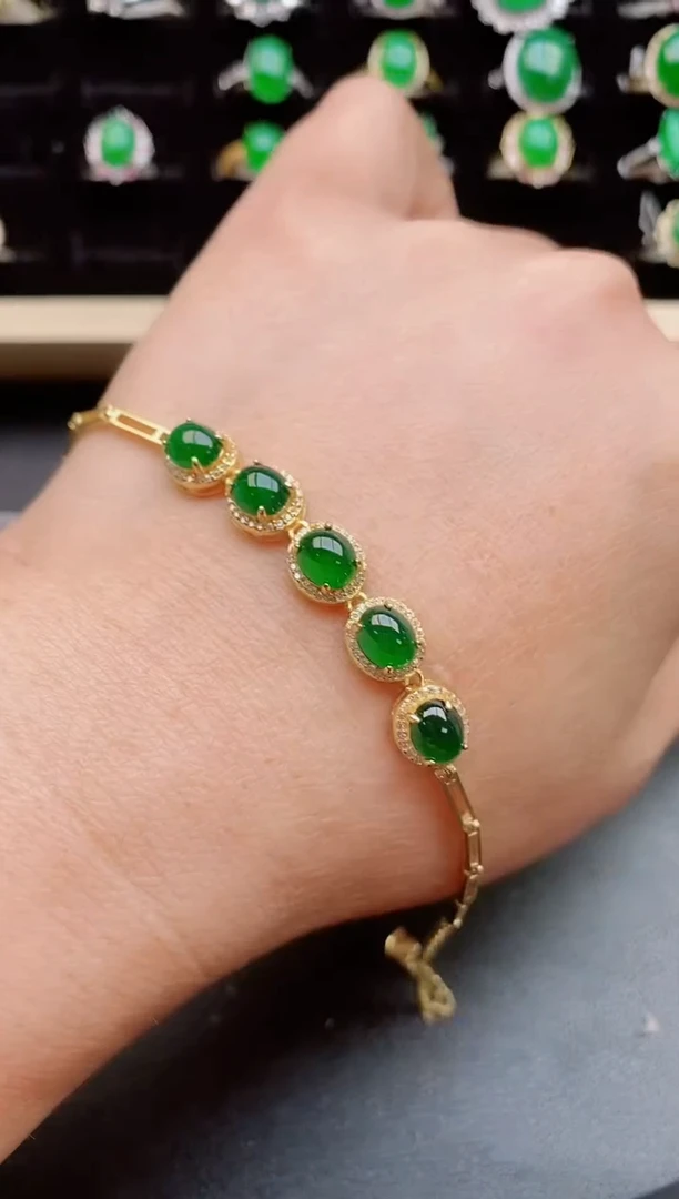 【闪购商品】翡翠手链银S925镶嵌321321