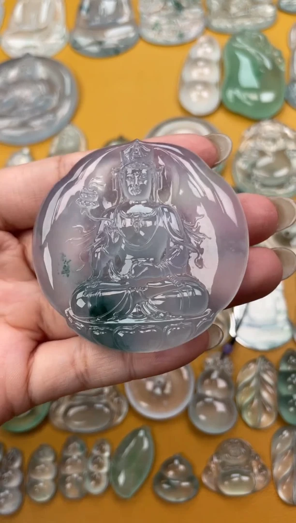 翡翠未镶嵌吊坠(不含链)观音牌 55.5 7.7