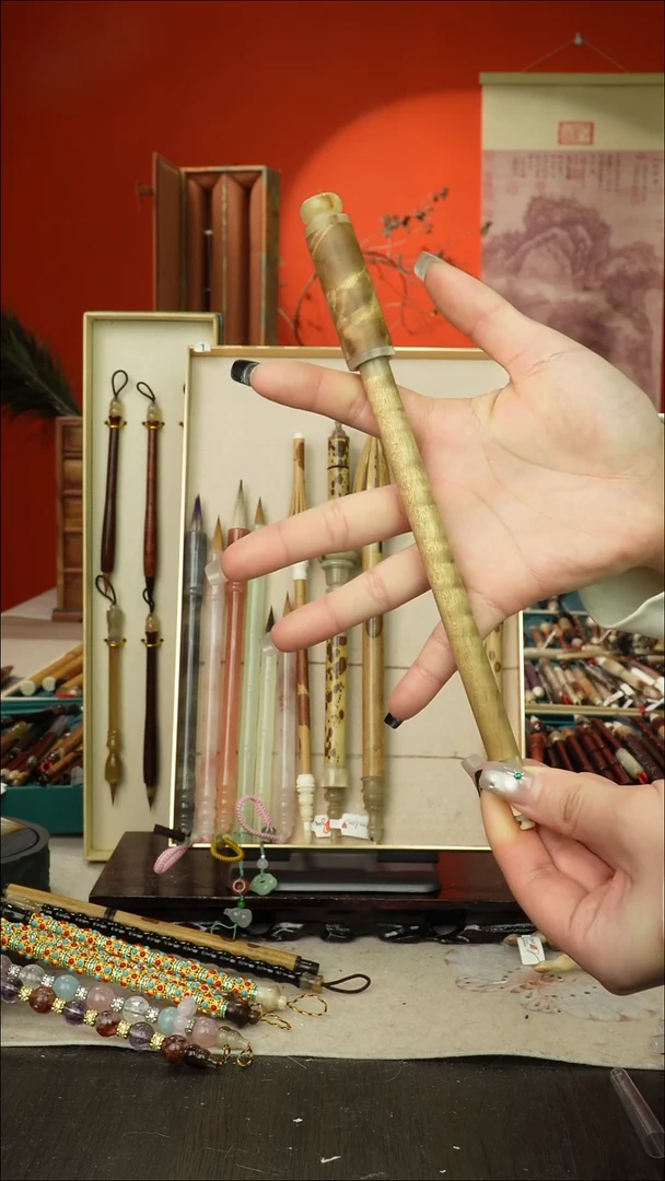 26号闪孤品高货毛笔链接 清水试笔 蘸墨不退