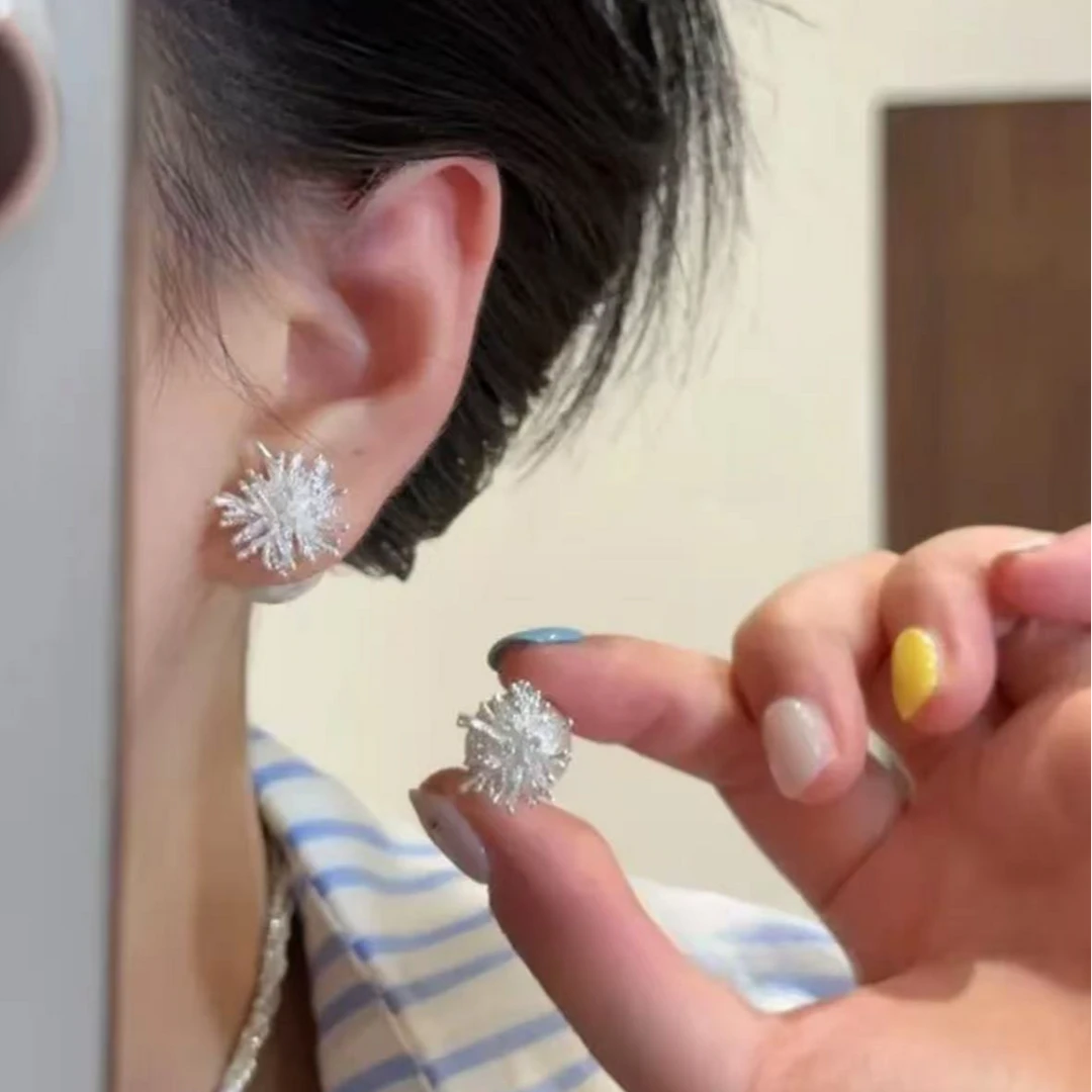 铜合金耳饰 设计感两戴烟花耳环百搭显瘦氛围感法式小众时尚轻奢