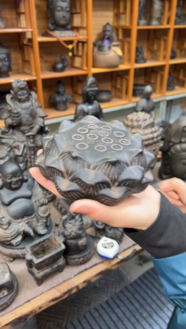 陶土【火山泥】莲蓬实心底座