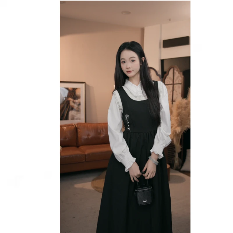 现货【品牌撤柜款】背心裙套装2024初秋女装法式连衣裙女L39623