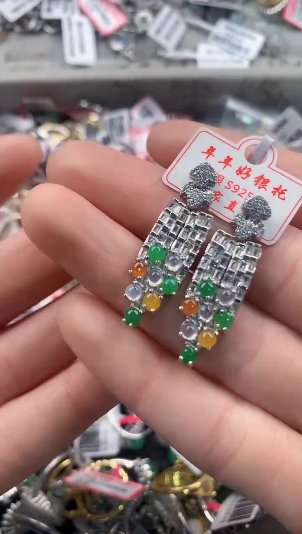 银S925镶嵌戒指翡翠222   7