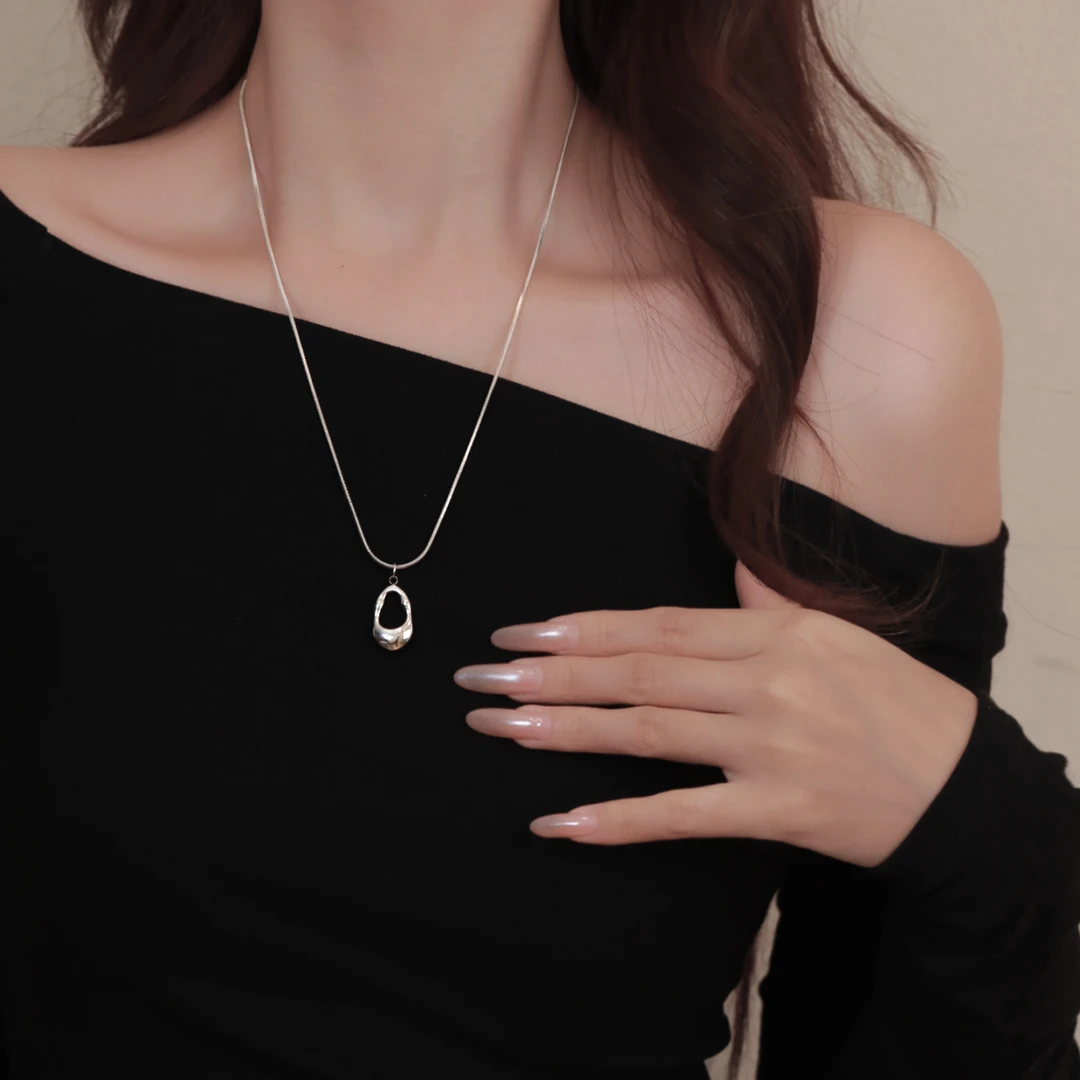 CUOOYINO/初影 铜合金项链 【镂空水滴】精致百搭项链设计感锁骨链