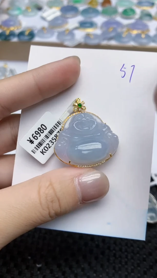 【闪购商品】翡翠颈饰18K金镶嵌天然翡翠A货