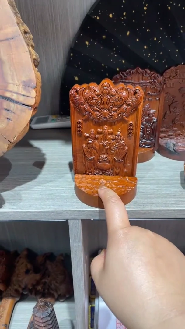 木枣木五路摆件+底座一物一拍