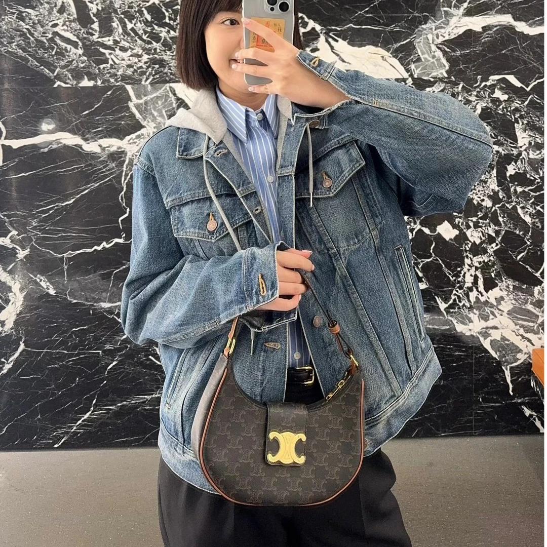 未使用 Celine/思琳 翻领单排扣牛仔外套