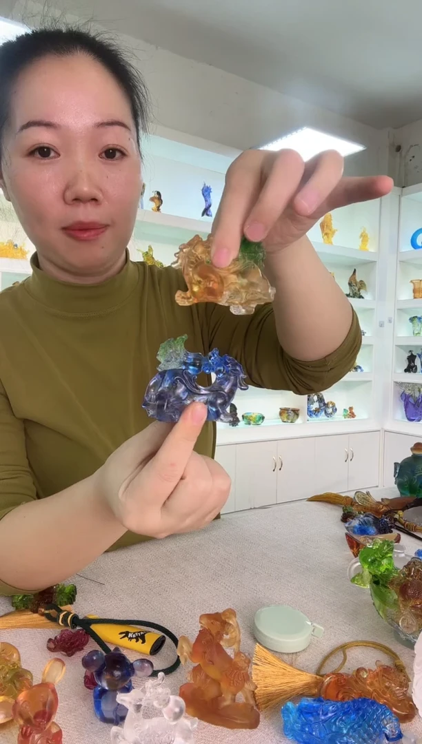 手工艺品琉璃一对