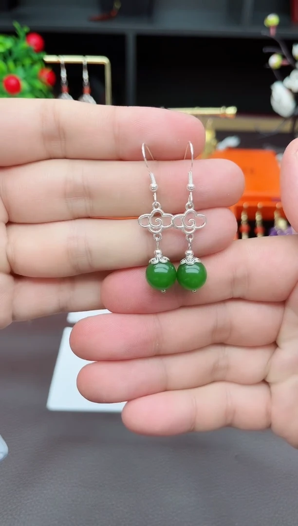 玛瑙/玉髓耳饰银S925镶嵌532000