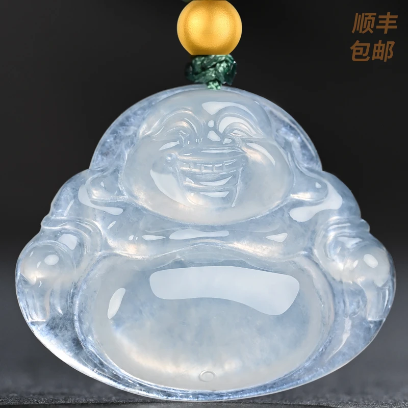 凤禧珠宝 翡翠吊坠高冰翡翠佛公吊坠女玉佛挂件#C3A2-38