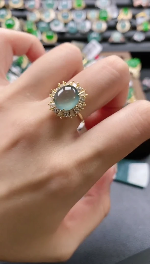 【闪购商品】翡翠戒指银S925镶嵌51511