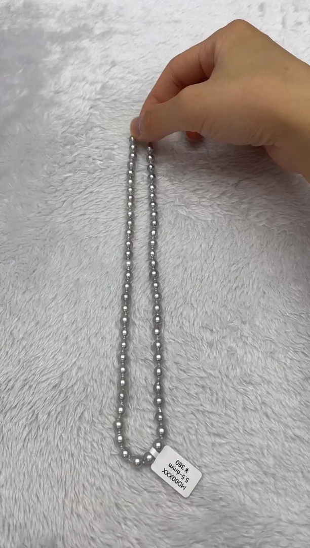 海水珍珠银S925镶嵌项链AK真多麻5.5-6mm