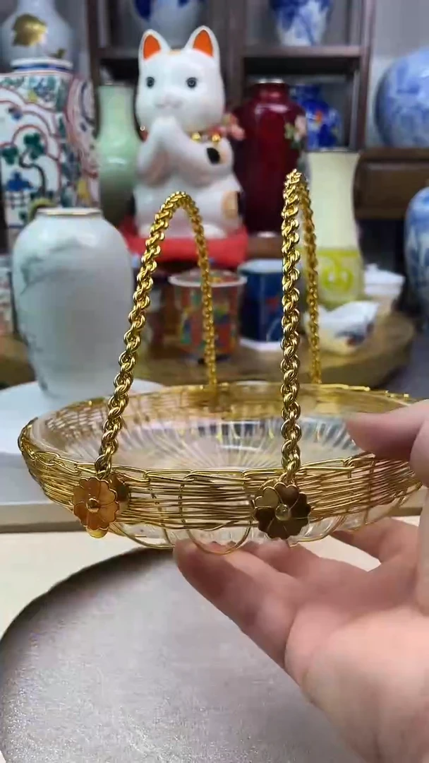 【闪购商品】盘日产提梁水晶盘