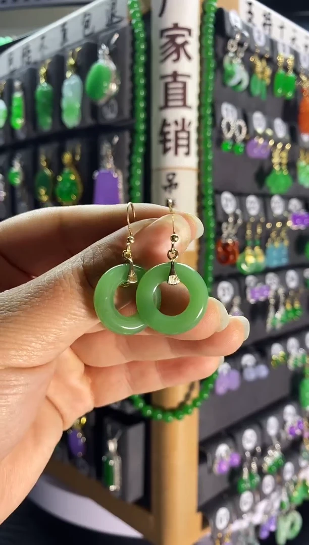 【闪购商品】和田玉耳饰银S925镶嵌010