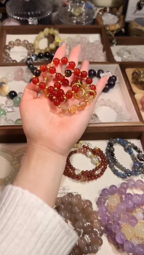 合金手链玛瑙/玉髓红玛瑙手链