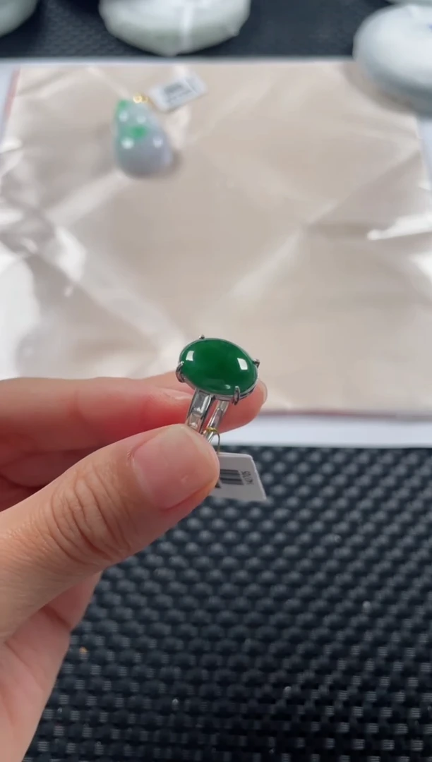 银S925镶嵌戒指翡翠基地发货H 9226