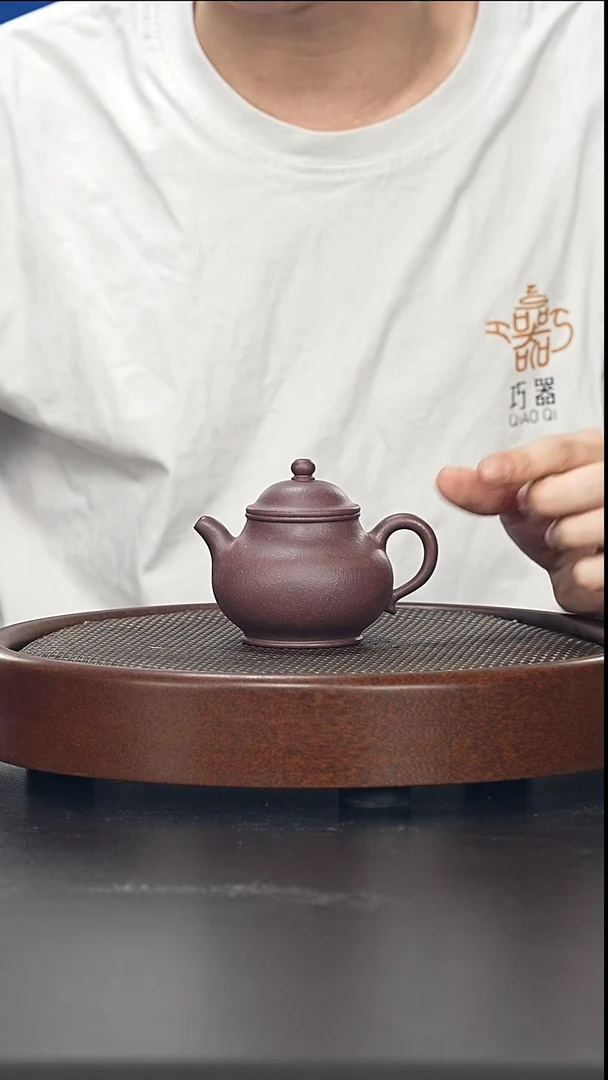 茶壶紫砂潘壶-紫泥-全手工无添加（完美品）