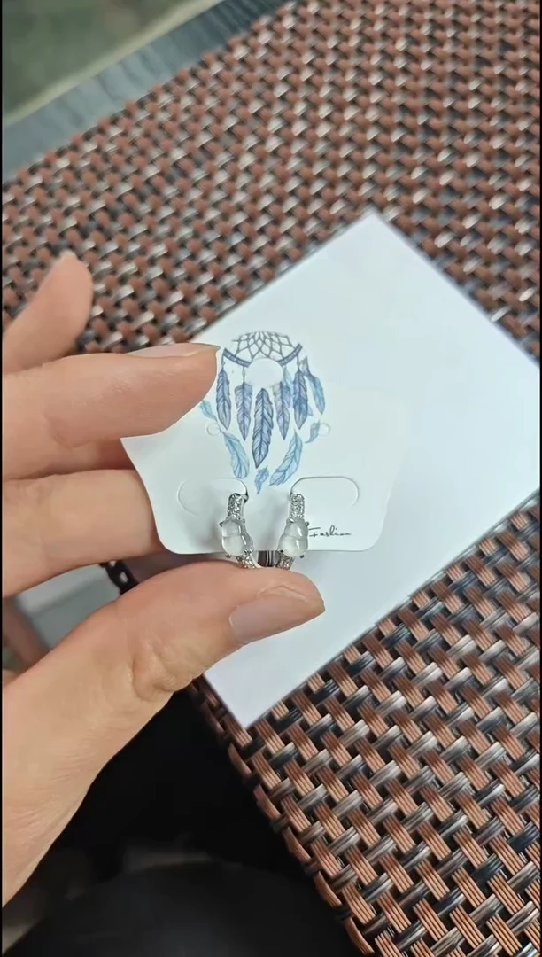 【闪购商品】翡翠耳饰银S925镶嵌翡翠耳饰S925银镶嵌