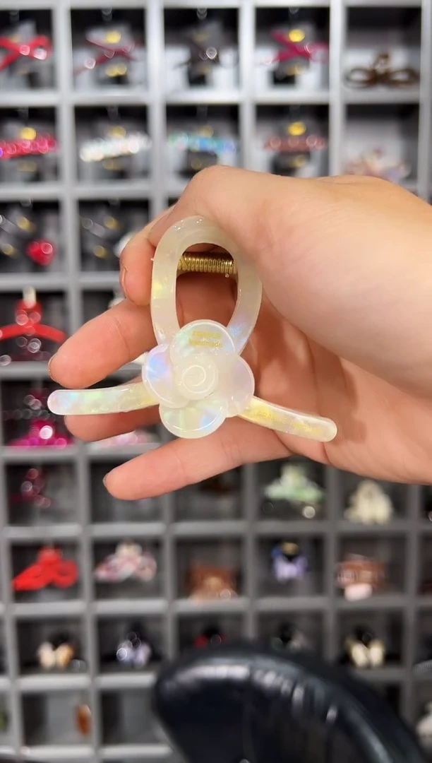 醋酸非金属韩国醋酸品牌发饰超厚圆弹簧玫瑰花抓夹一支