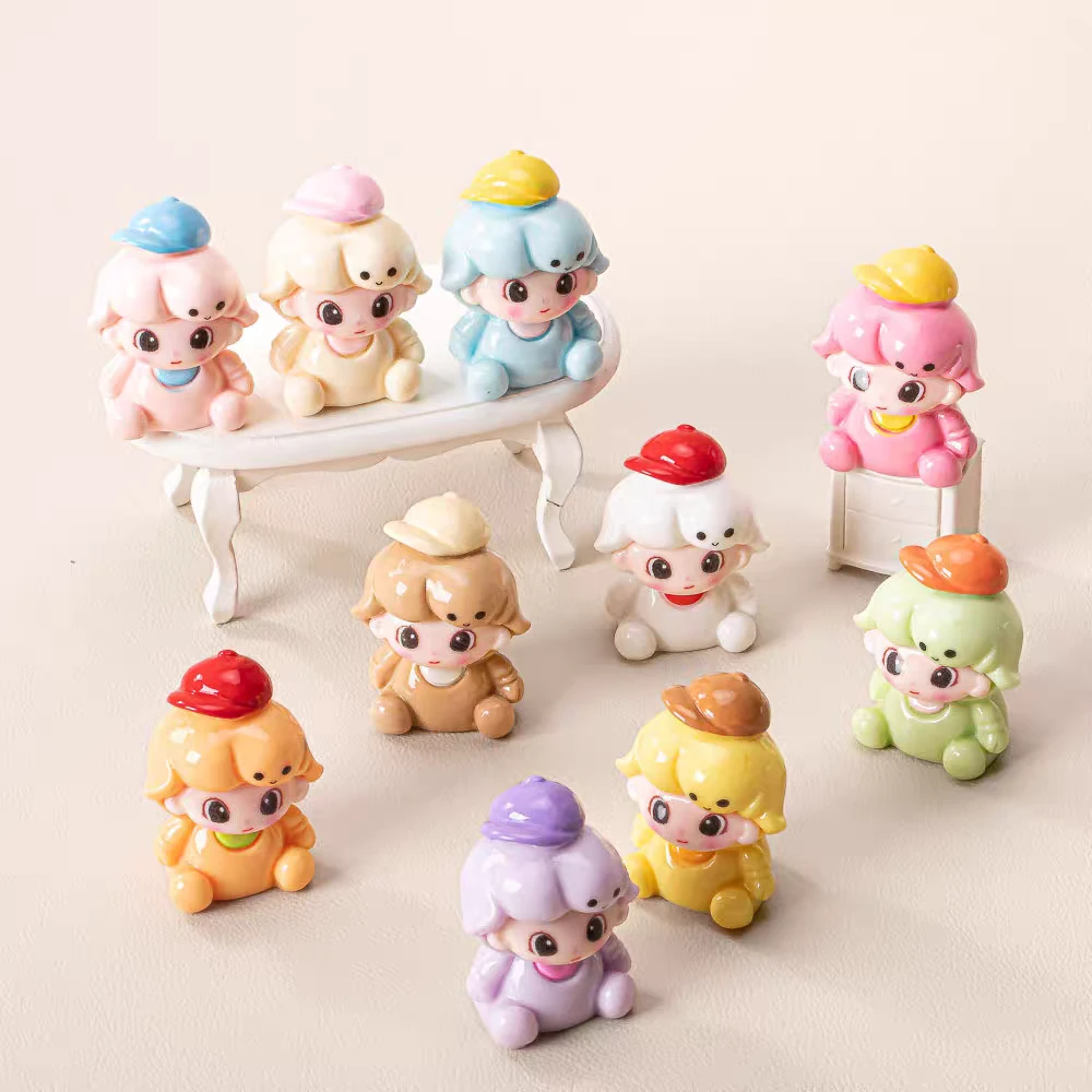 【双许愿+紫色】棒球帽迪莫 动物树脂萌粒钥匙扣手工diy装饰品挂件