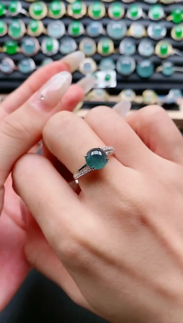 【闪购商品】翡翠戒指银S925镶嵌11111