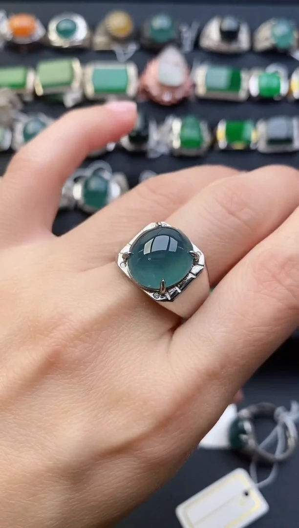 【闪购商品】翡翠戒指银S925镶嵌111111