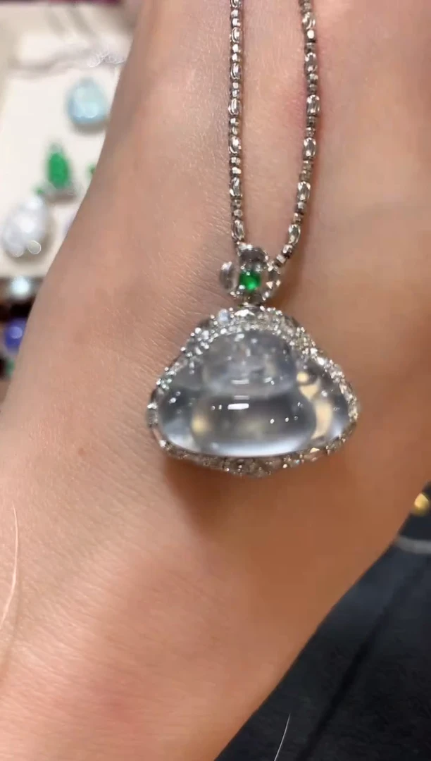 吊坠(不含链)18K金镶嵌翡翠m30