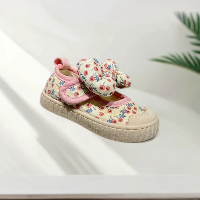 春季小童超软底森系小花帆布鞋