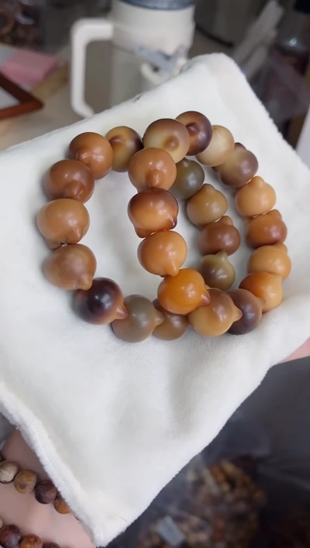 菩提根/象牙果手串m650干磨猫猫头20+瑕疵不补随机