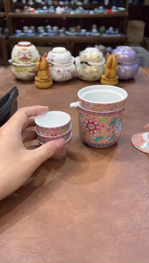 真的很便宜会开片的旅行茶具