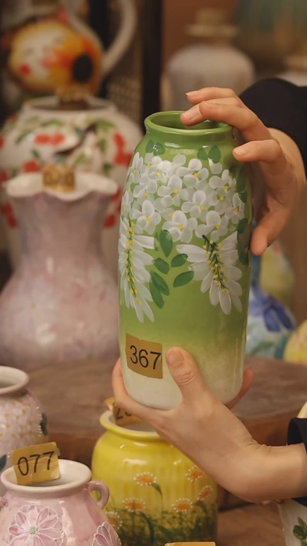 陶瓷景德镇设计师手作花器摆件侘寂风@M367@