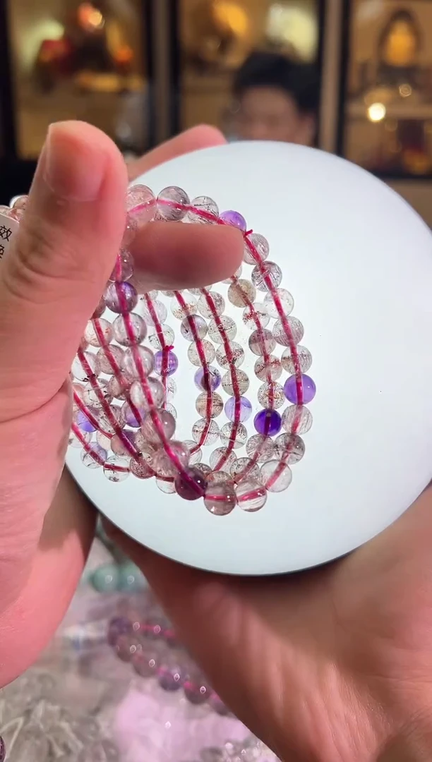 未镶嵌手链水晶7mm+全透仙女超七（多样性发一）