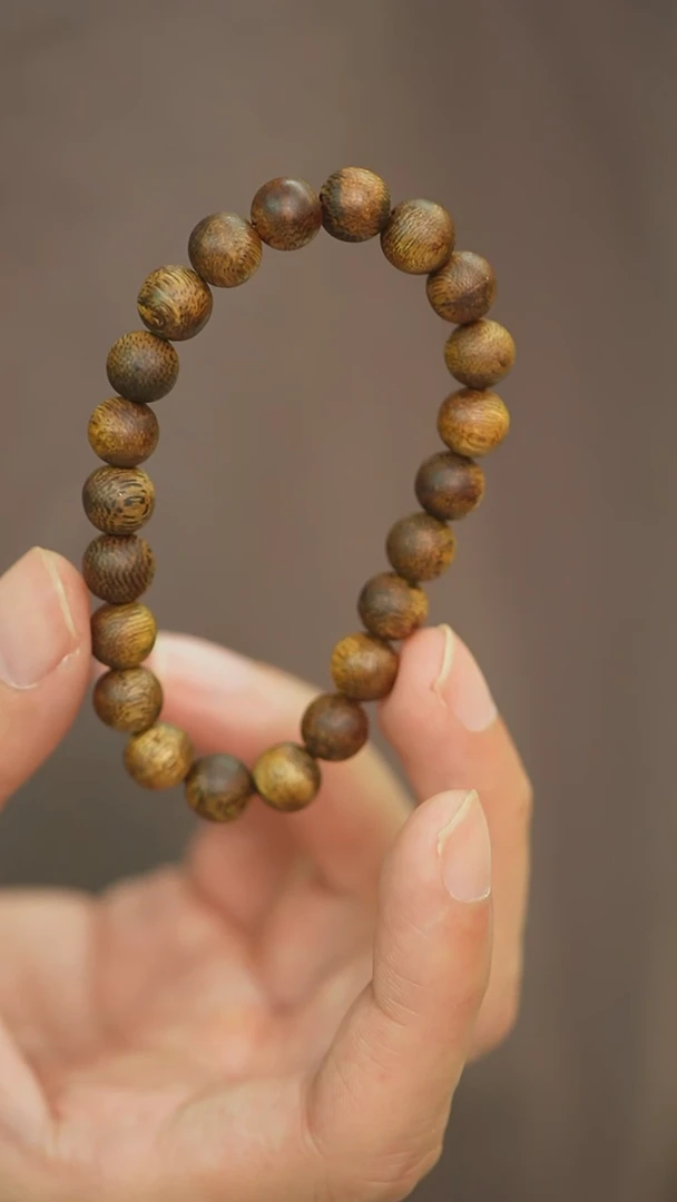 沉香手串8mm圆珠单圈99沉
