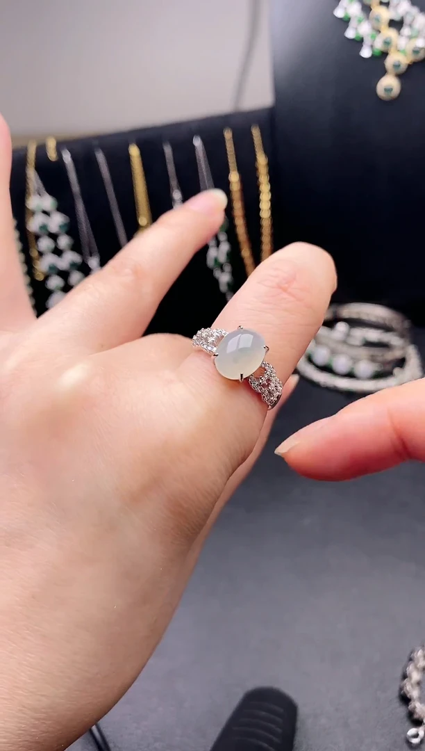 银S925镶嵌戒指翡翠11111111