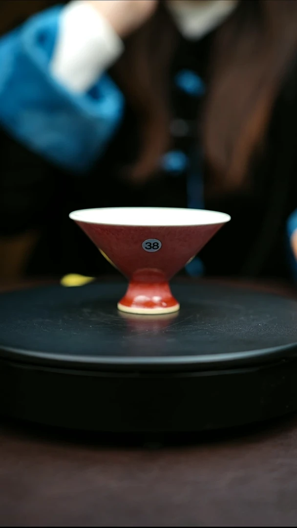 38#原矿钧瓷炉钧釉斗笠杯