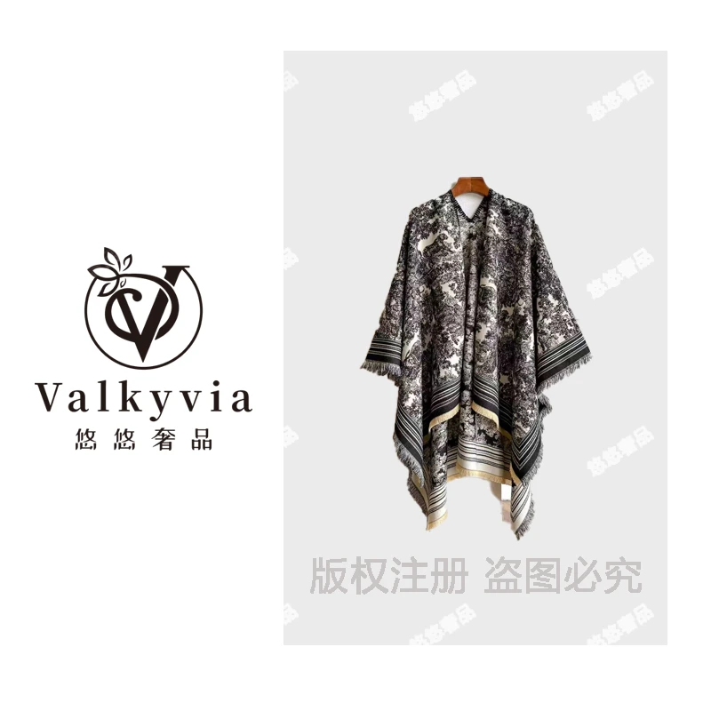 【Valkyvia/悠悠奢品】山水画办公室空调房大方巾披肩外搭保暖围巾