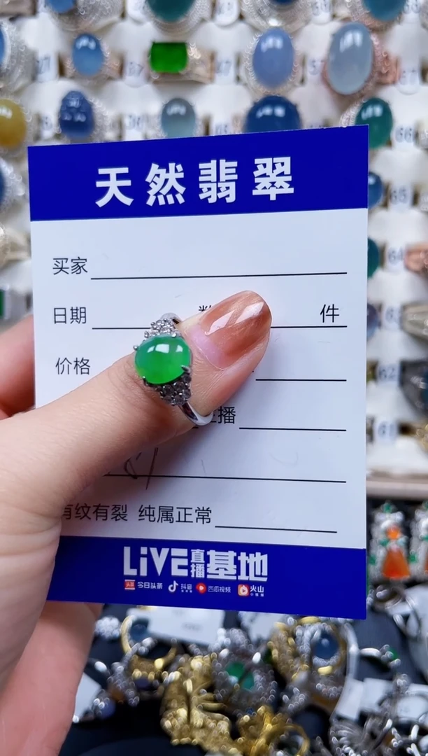 银S925镶嵌戒指翡翠181