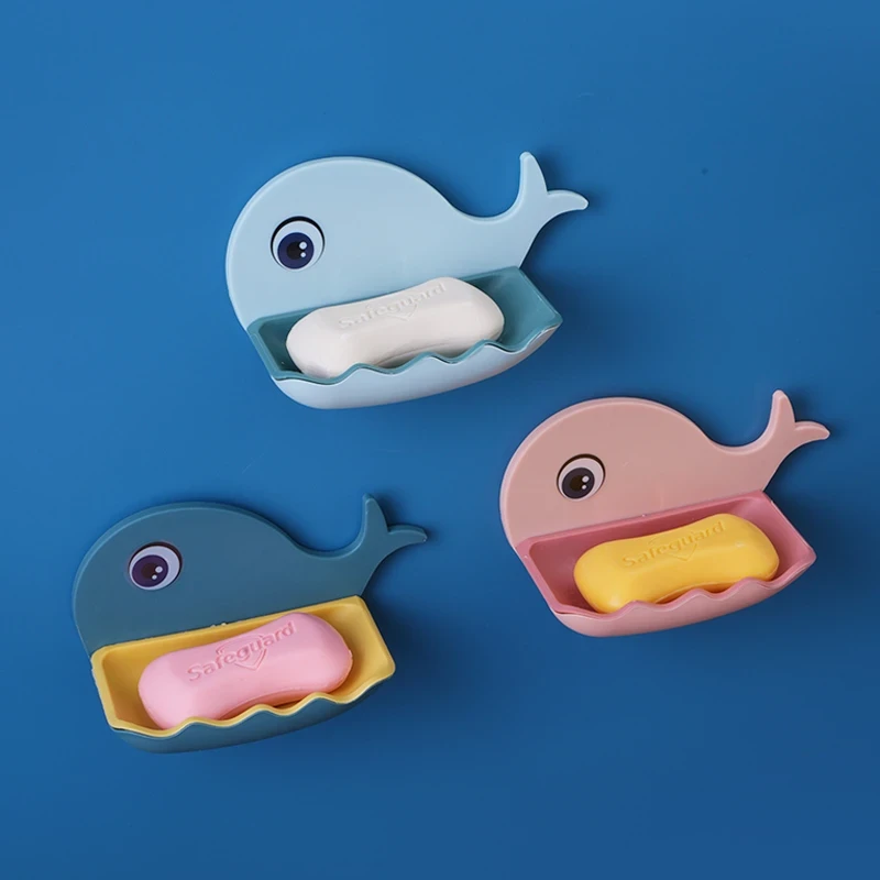 (拍一发二)壁挂鲸鱼皂盒颜色混发