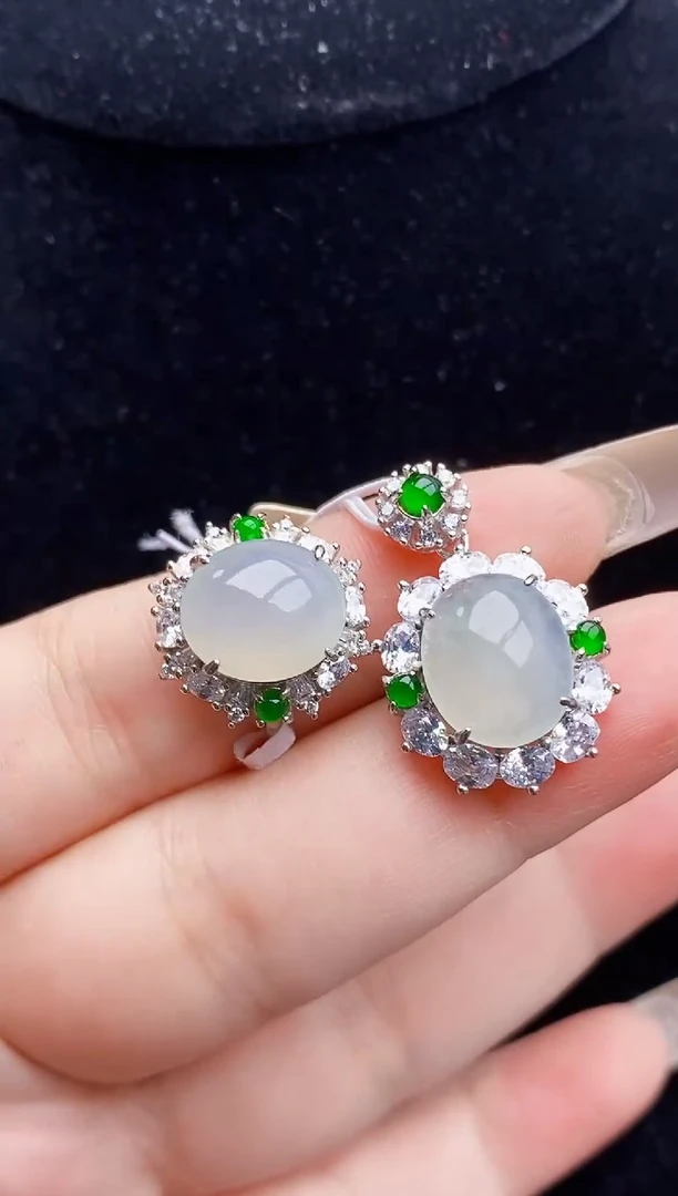 银S925镶嵌戒指翡翠0139