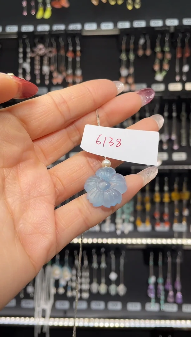 【闪购商品】紫晶耳饰银S925镶嵌银钩银链6138微瑕