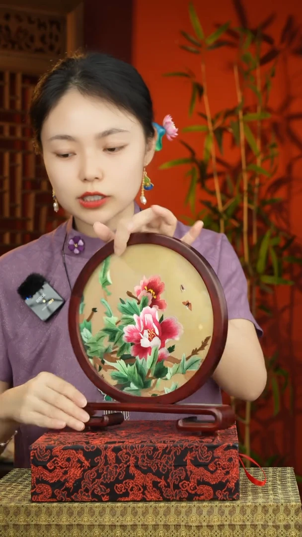 刺绣非遗苏绣纯手工双面绣摆件