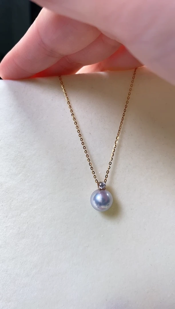 吊坠(赠链)银S925镶嵌淡水珍珠10mm极微瑕