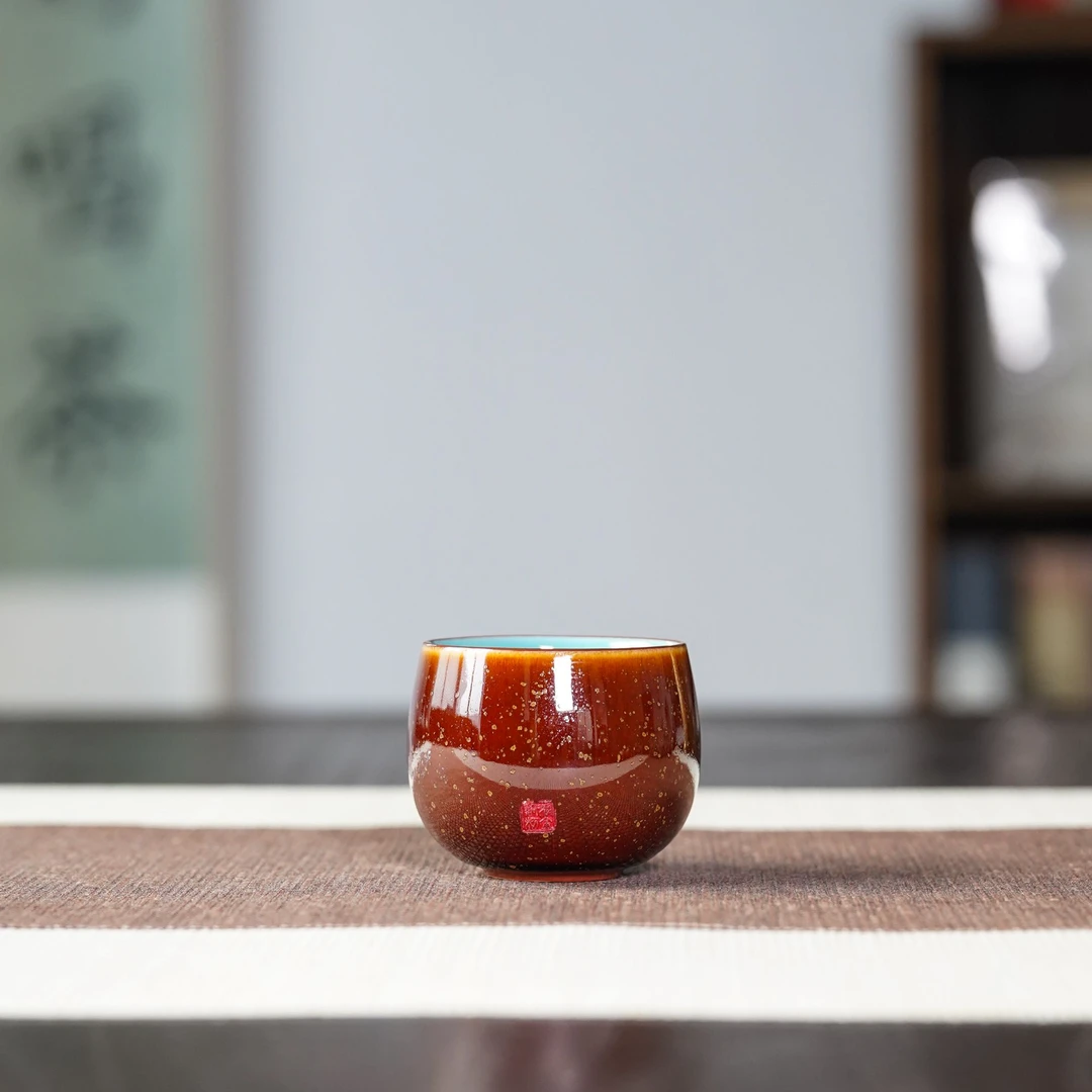 【非遗茶空间】钧御南红-龙蛋杯    中式茶杯茶具茶器