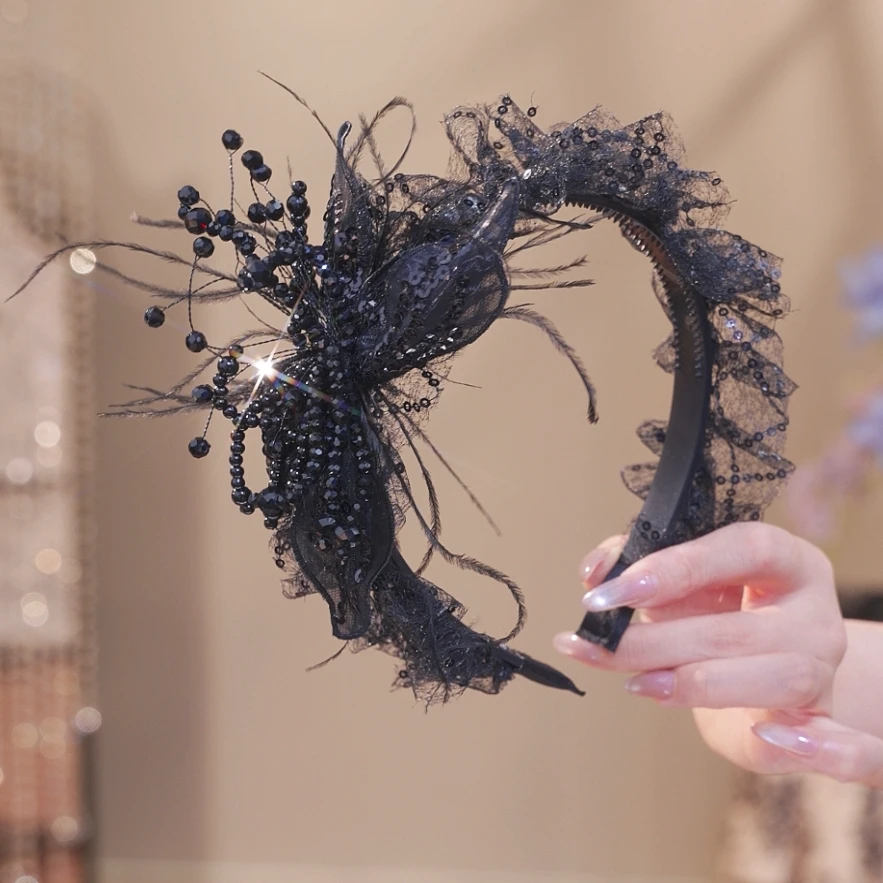 原创设计轻奢时尚日韩欧美风百搭甜美气质增高颅顶发箍2606