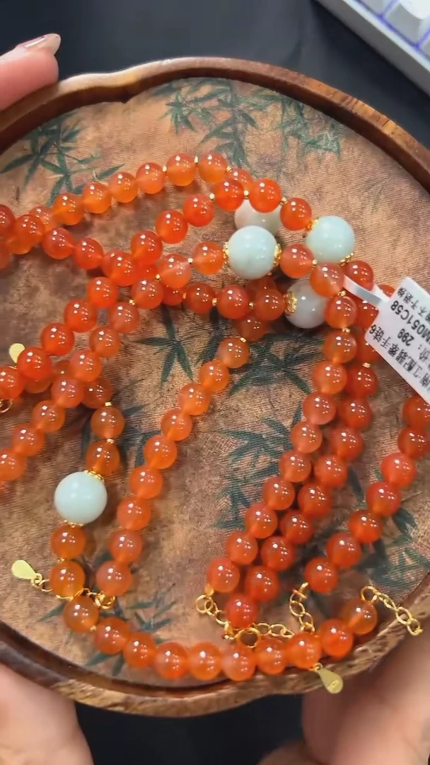 【闪购商品】南红玛瑙手链银S925镶嵌ZY2547约6mm多样性发一件