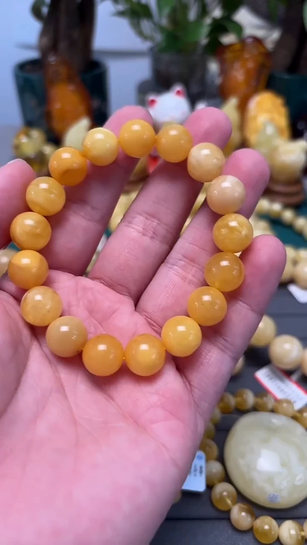 手串蜜蜡未镶嵌p68俄料微瑕蜜蜡单圈 16.75克 12mm
