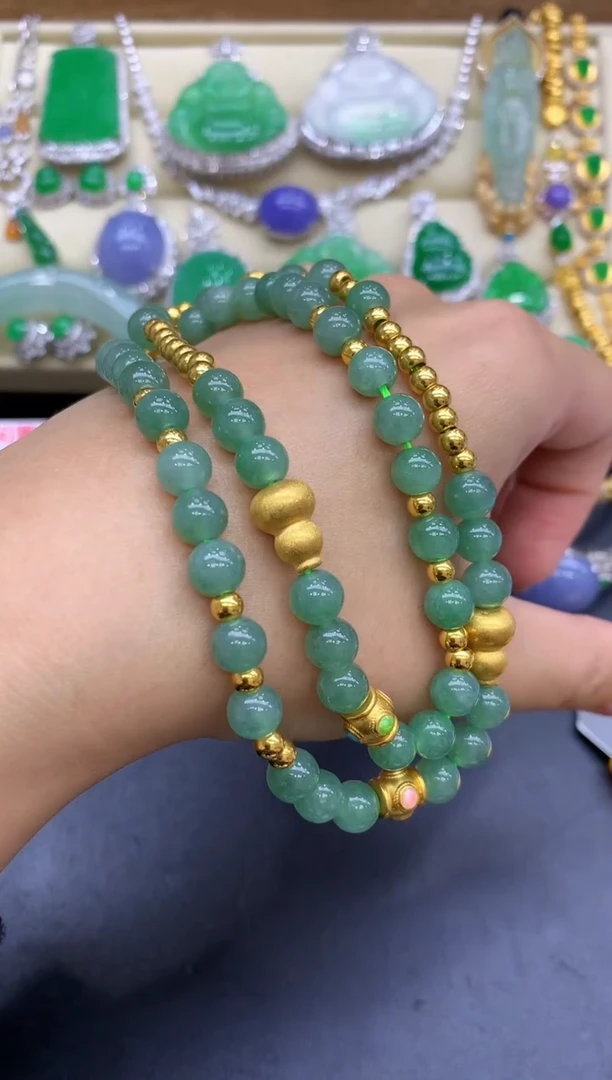 颈饰18K金镶嵌翡翠396-中国好珍宝